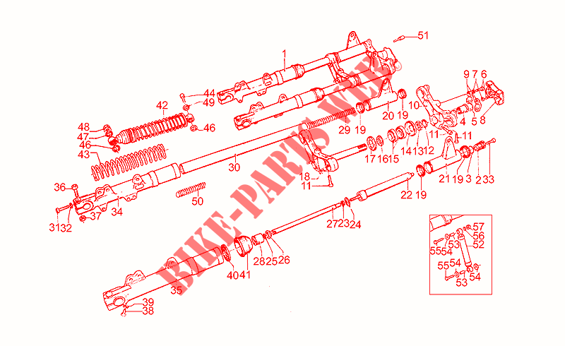 Front/rear shock absorber para MOTO GUZZI T3 e Derivati Calif./T4/Pol./CC/PA 1979